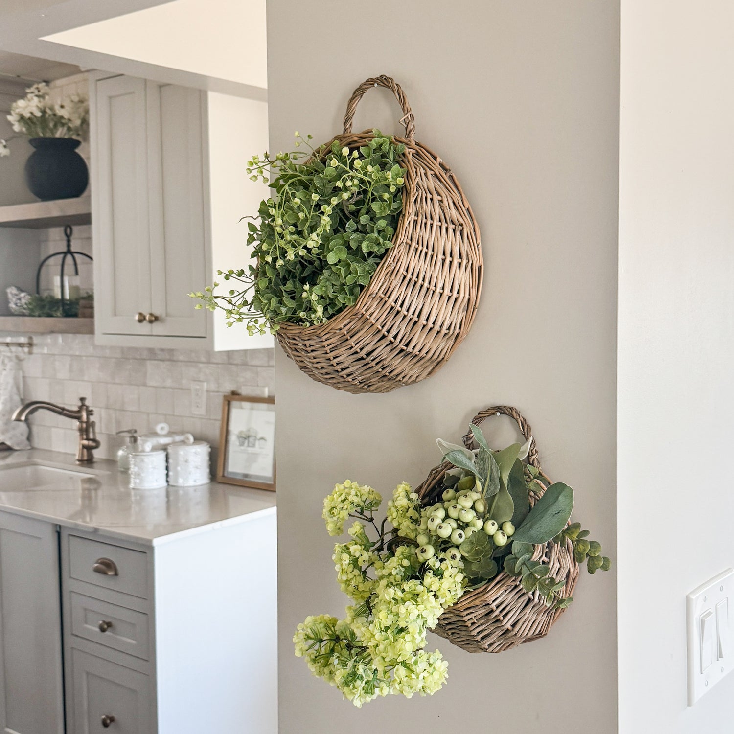 hanging wall baskets for plants Willow Wall Basket Spring Refresh Bundle