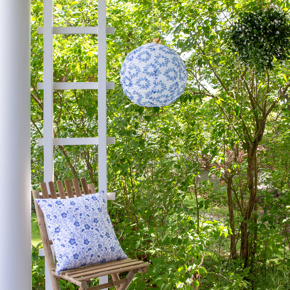 Outdoor Garden Blue Pillows-Cornflower Blue