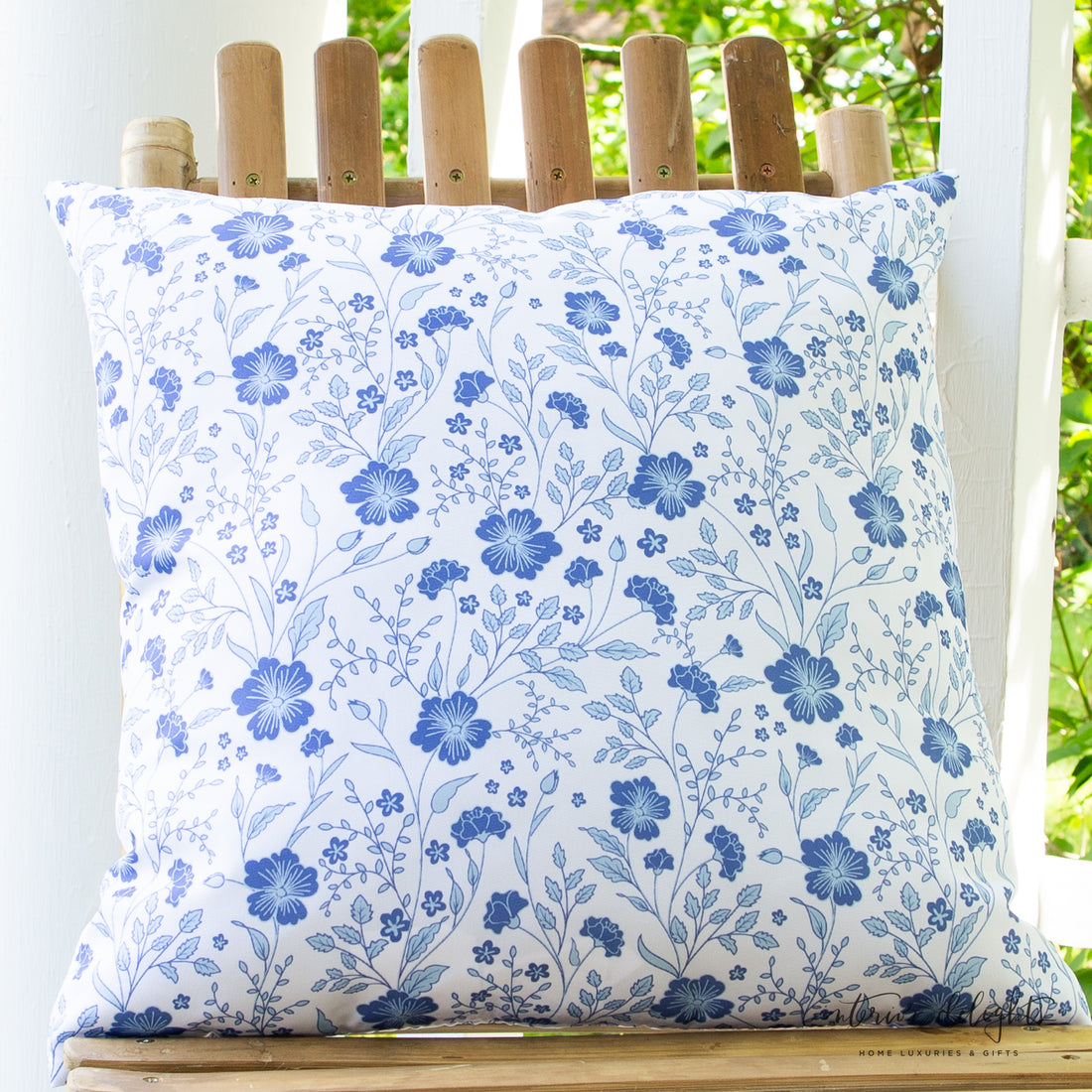 Outdoor Garden Blue Pillows-Cornflower Blue