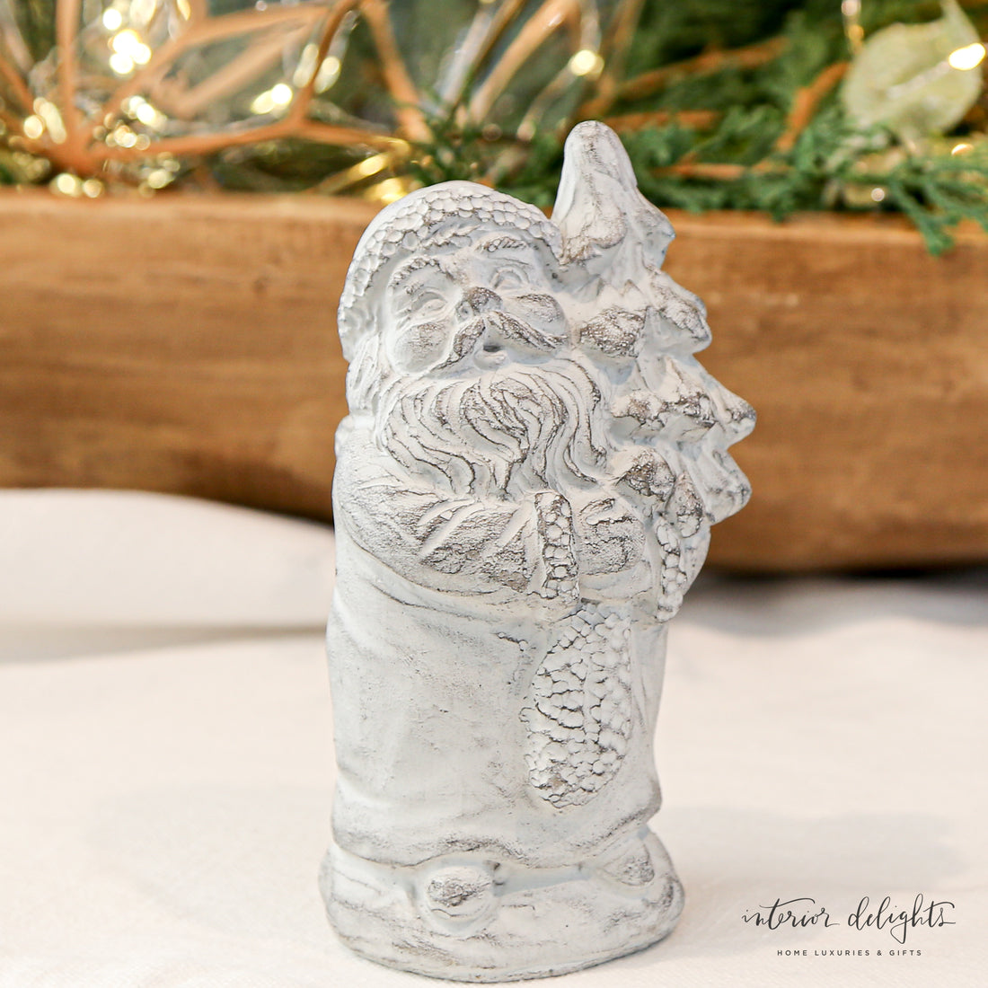 Close-up of Distressed White Concrete Reindeer showcasing its rustic charm.