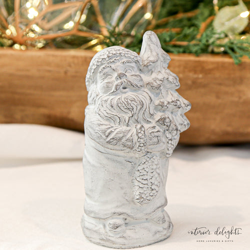 Close-up of Distressed White Concrete Reindeer showcasing its rustic charm.