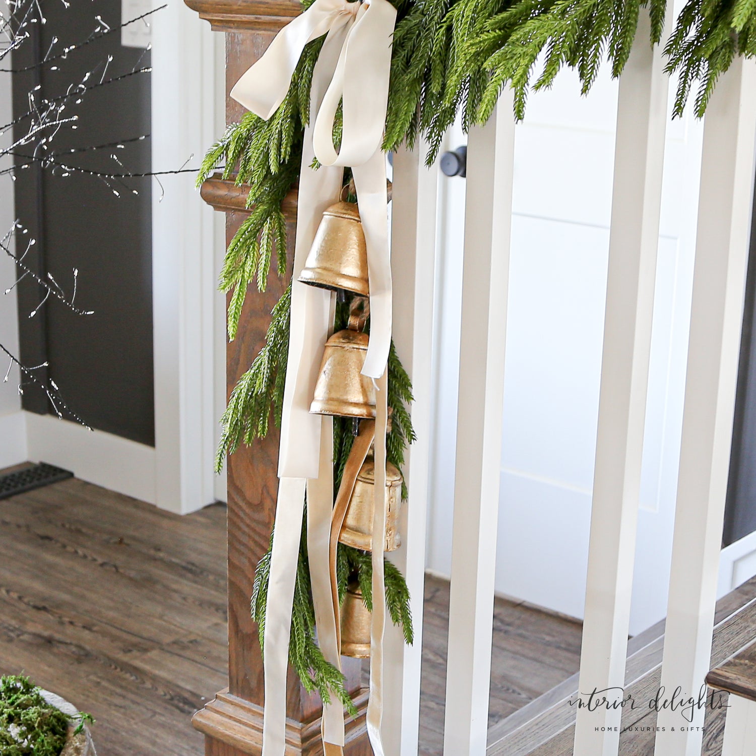 Vintage Flared Bells on Jute Hanging Rope *