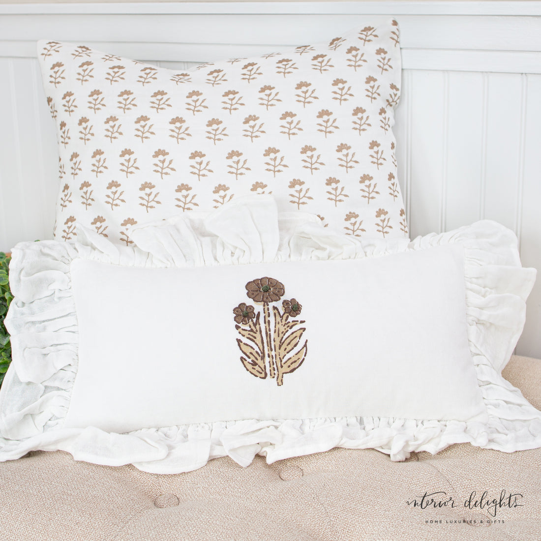 Molly Print Ruffle Lumbar Pillow