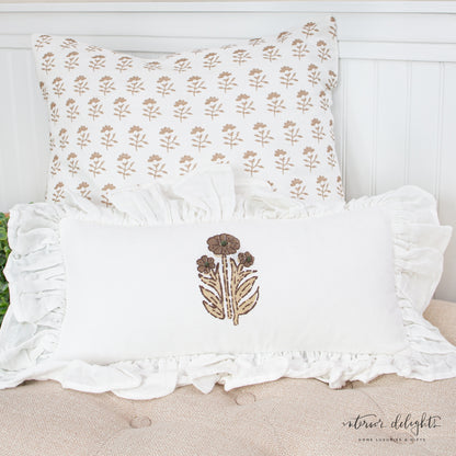 Molly Print Ruffle Lumbar Pillow