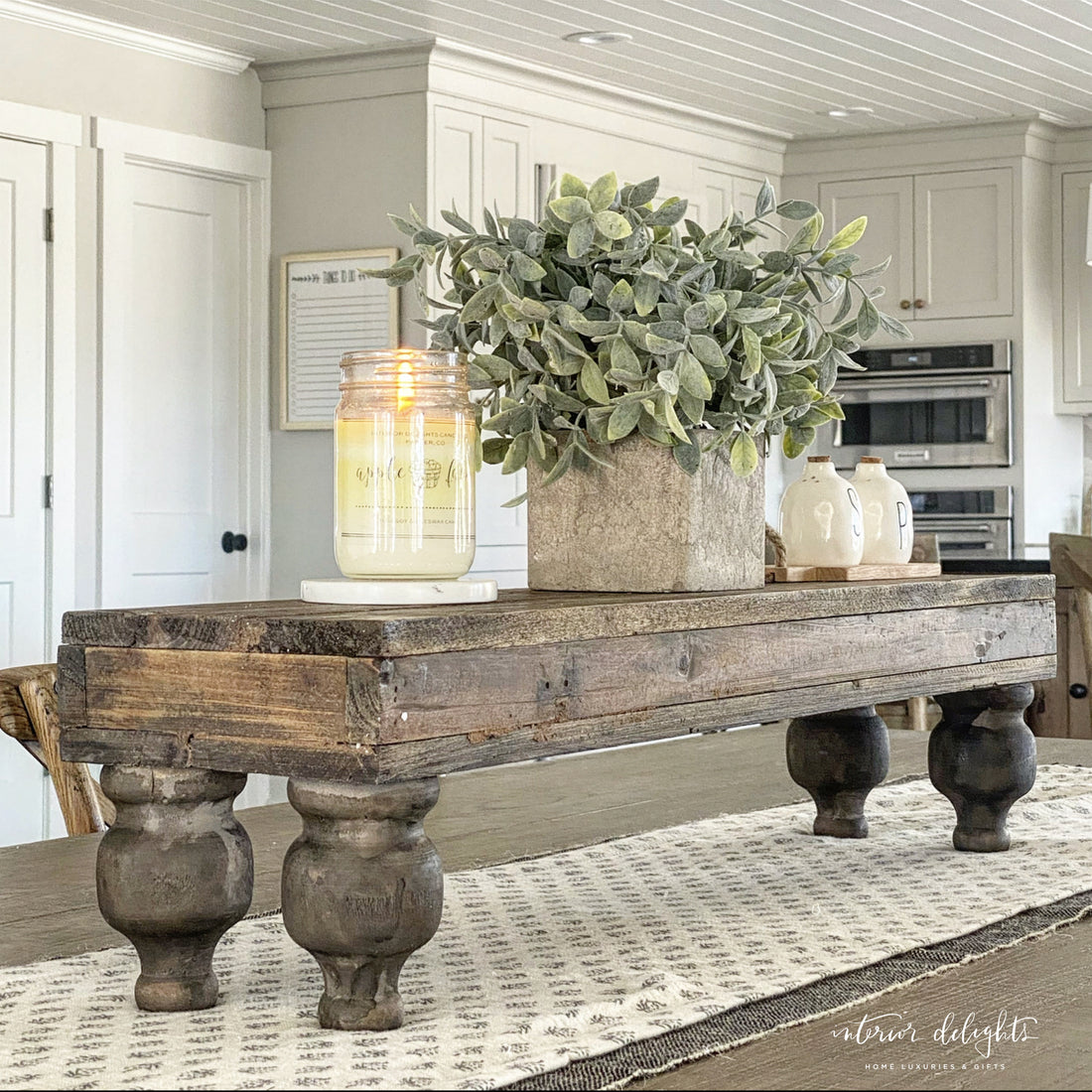 Rustic Footed Wood Riser - Interior Delights