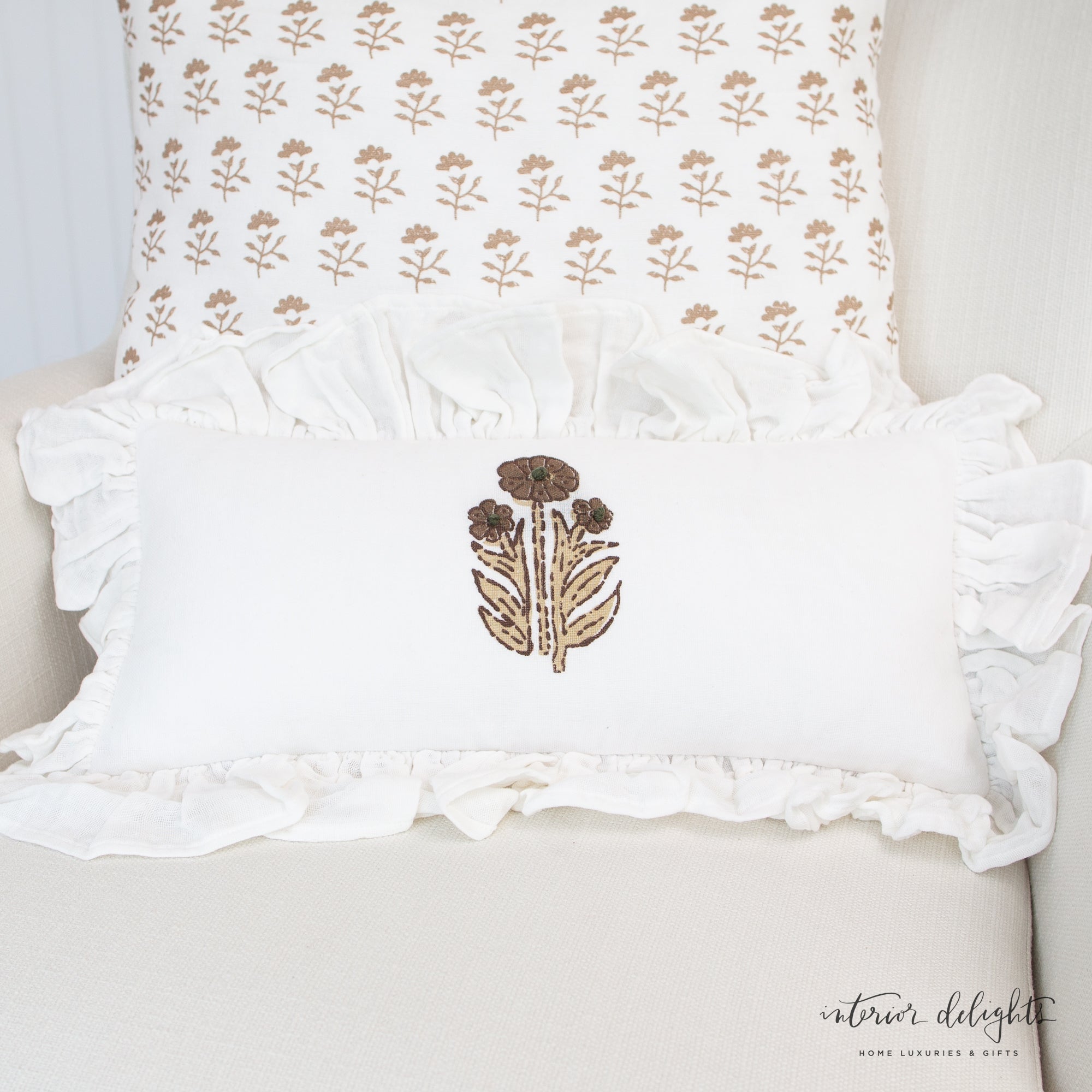 Molly Neutral Block Print Pillow