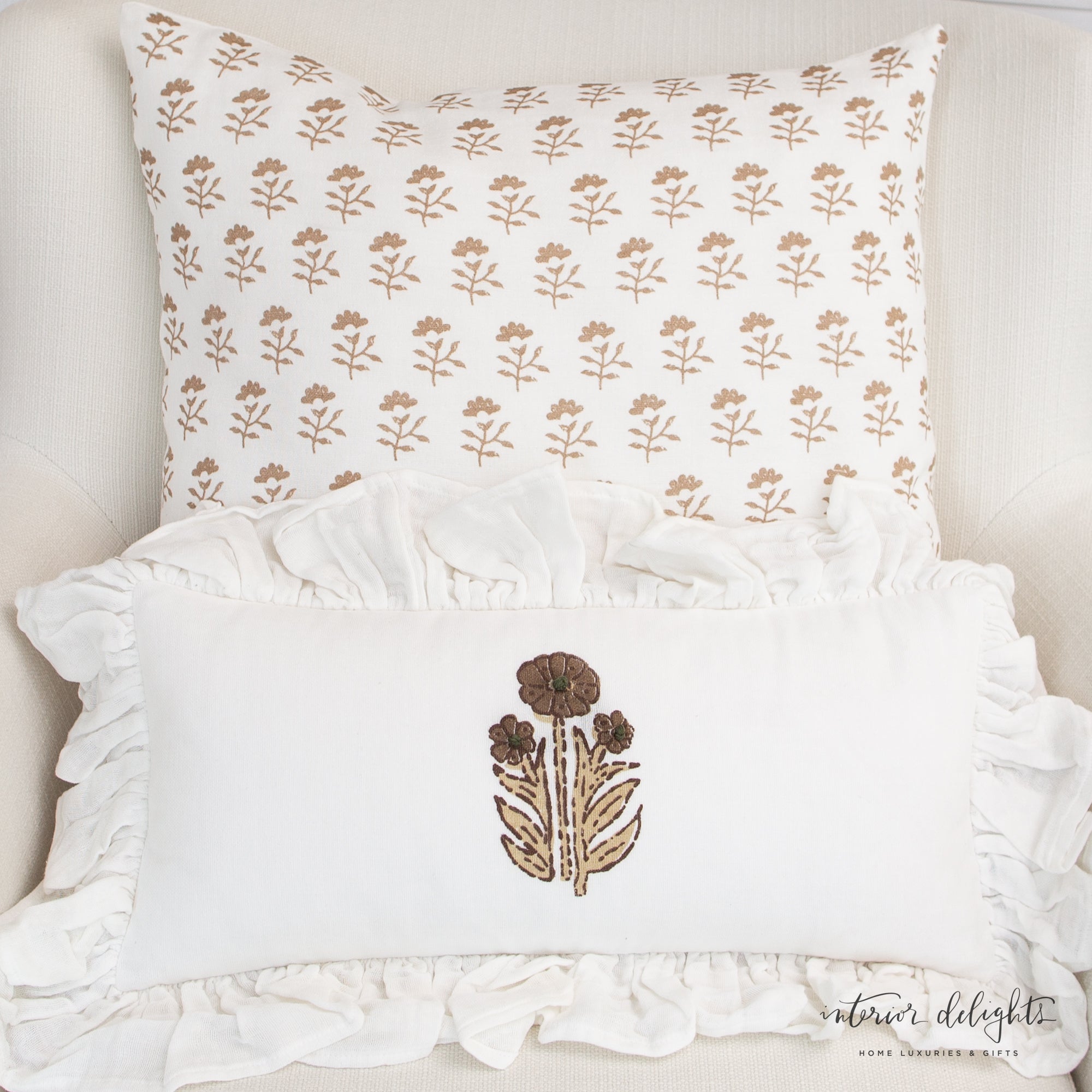 Molly Print Ruffle Lumbar Pillow