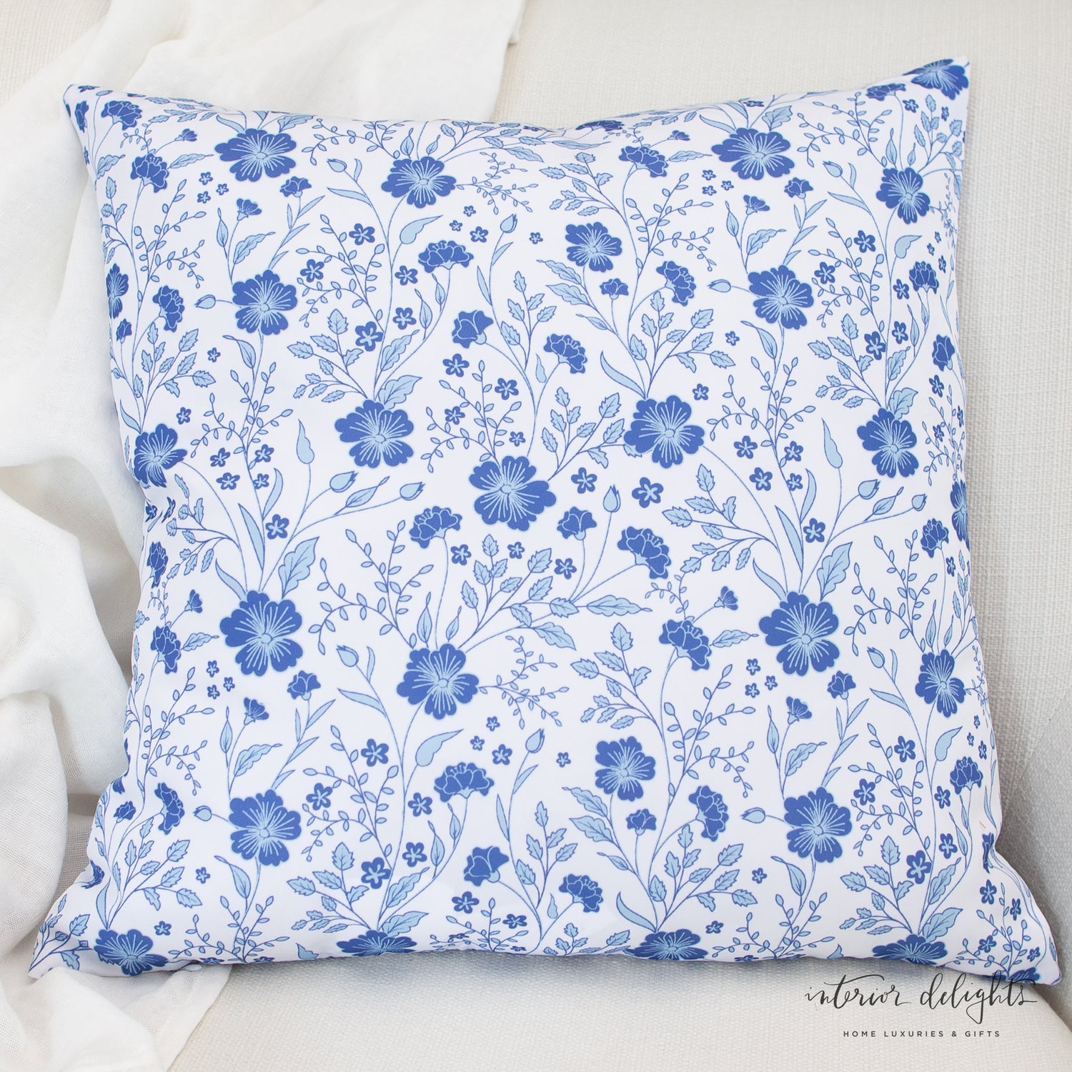 Outdoor Garden Blue Pillows-Cornflower Blue