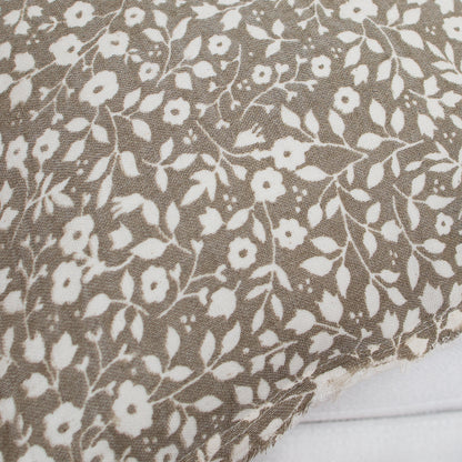 Beige Floral and Leaf Lumbar Pillow- 14in x 20in