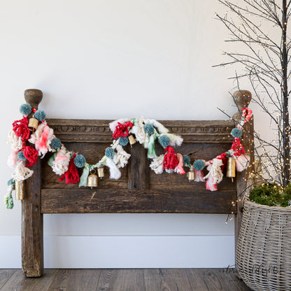 Garland With Pom Poms And Metal Bells