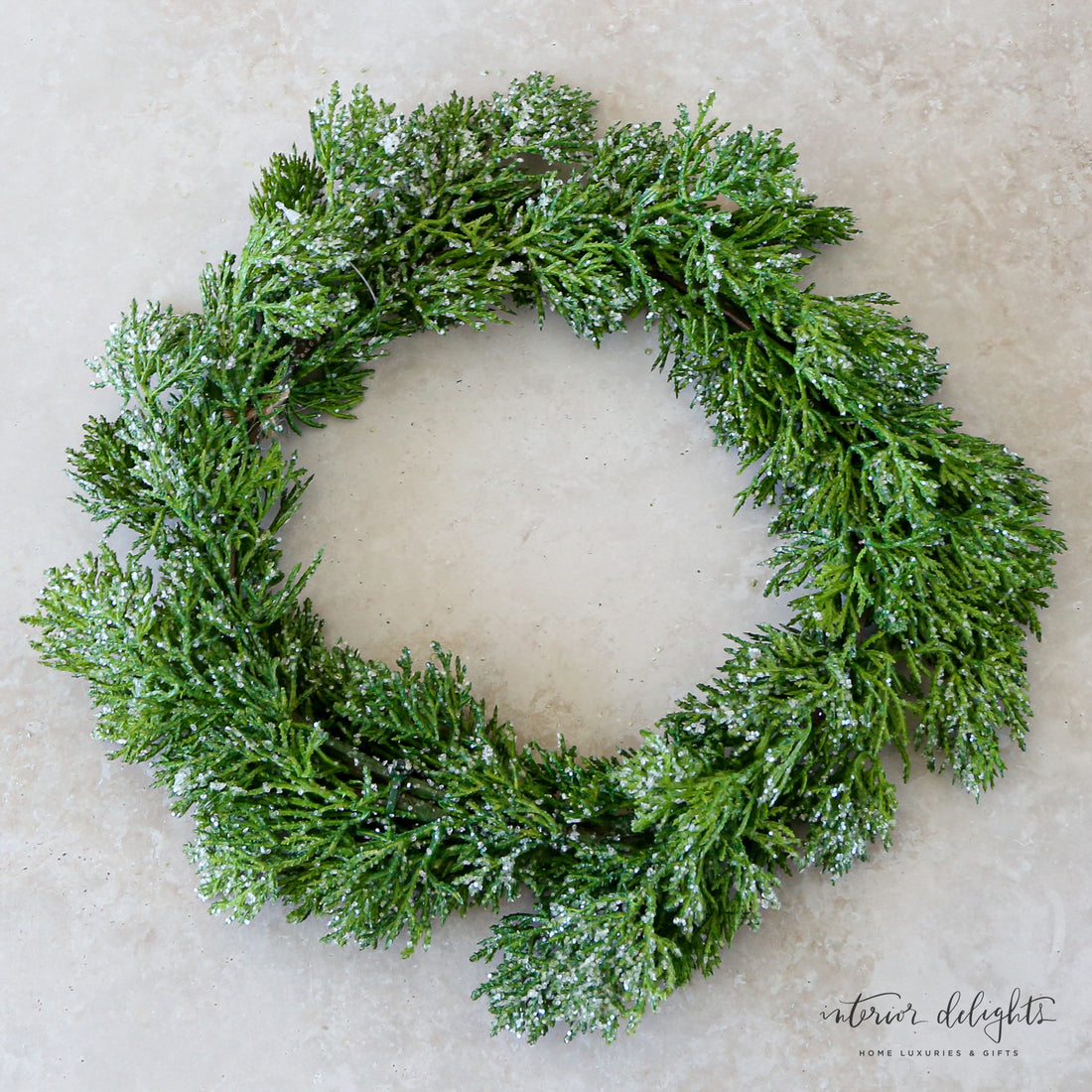 8&quot; Iced Cedar Mini Wreath
