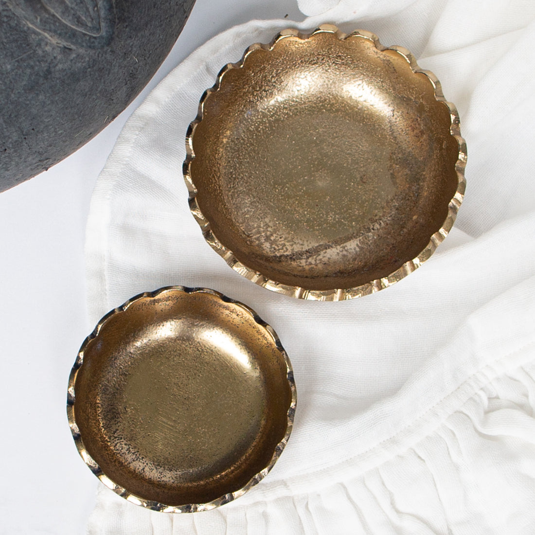 Gold Scalloped Bowls- Set of 2