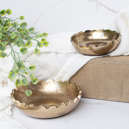 Gold Scalloped Bowls- Set of 2