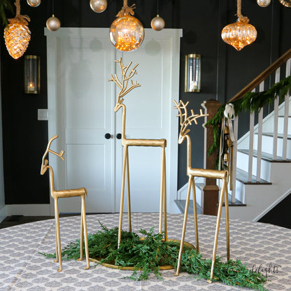 Gold Iron Deer- Set of 3