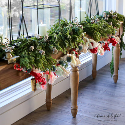 Garland With Pom Poms And Metal Bells