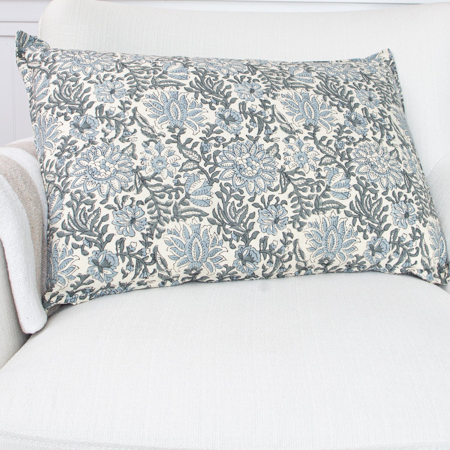 Dark Sage Dahlia Pillow