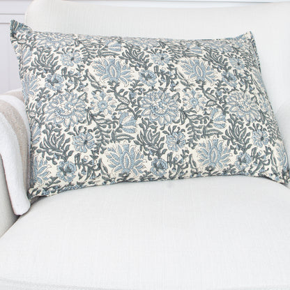 Dark Sage Dahlia Pillow