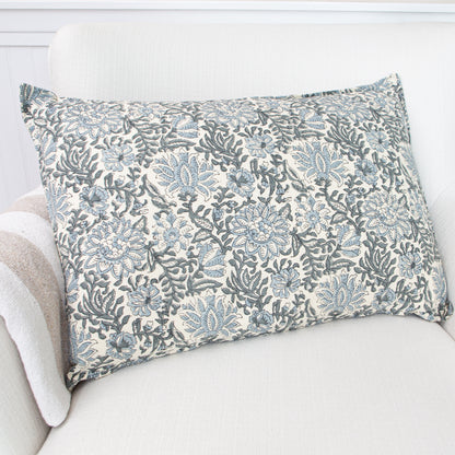 Dark Sage Dahlia Pillow