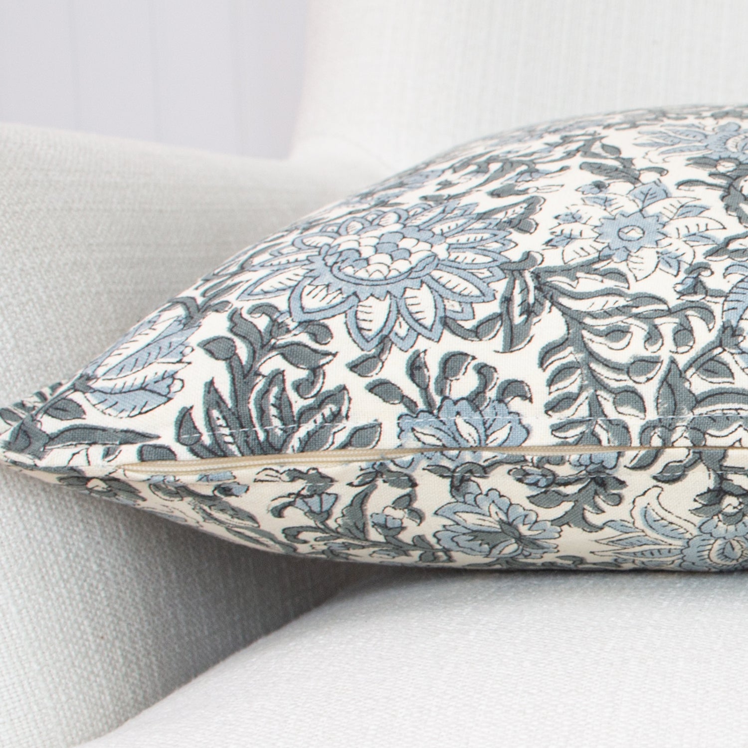 Dark Sage Dahlia Pillow