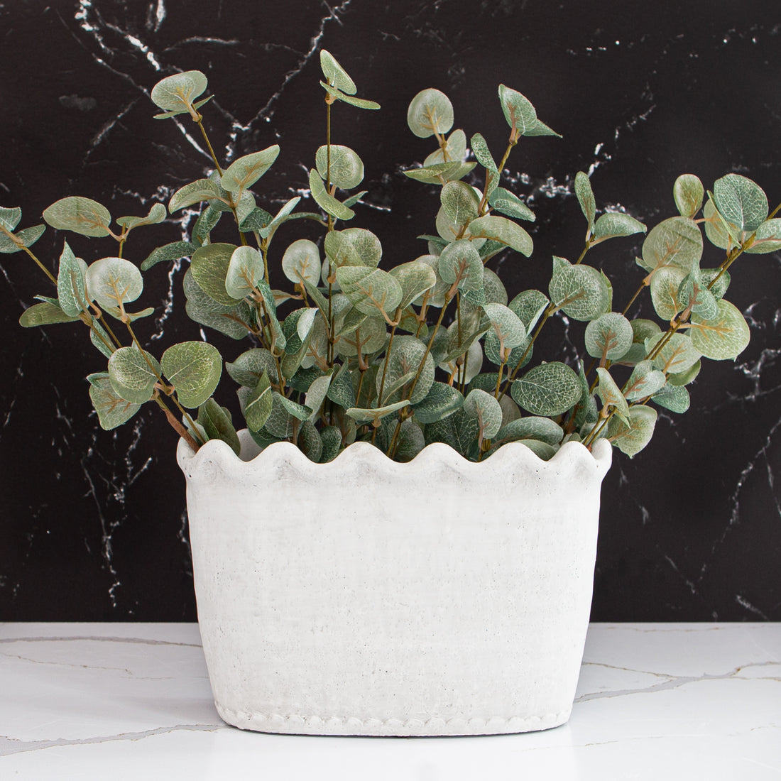 Scalloped Edge Cement Planter