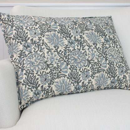 Dark Sage Dahlia Pillow