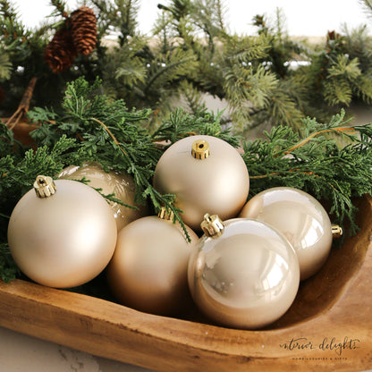 4&quot; Pearly Shatterproof Ornaments Set of 4