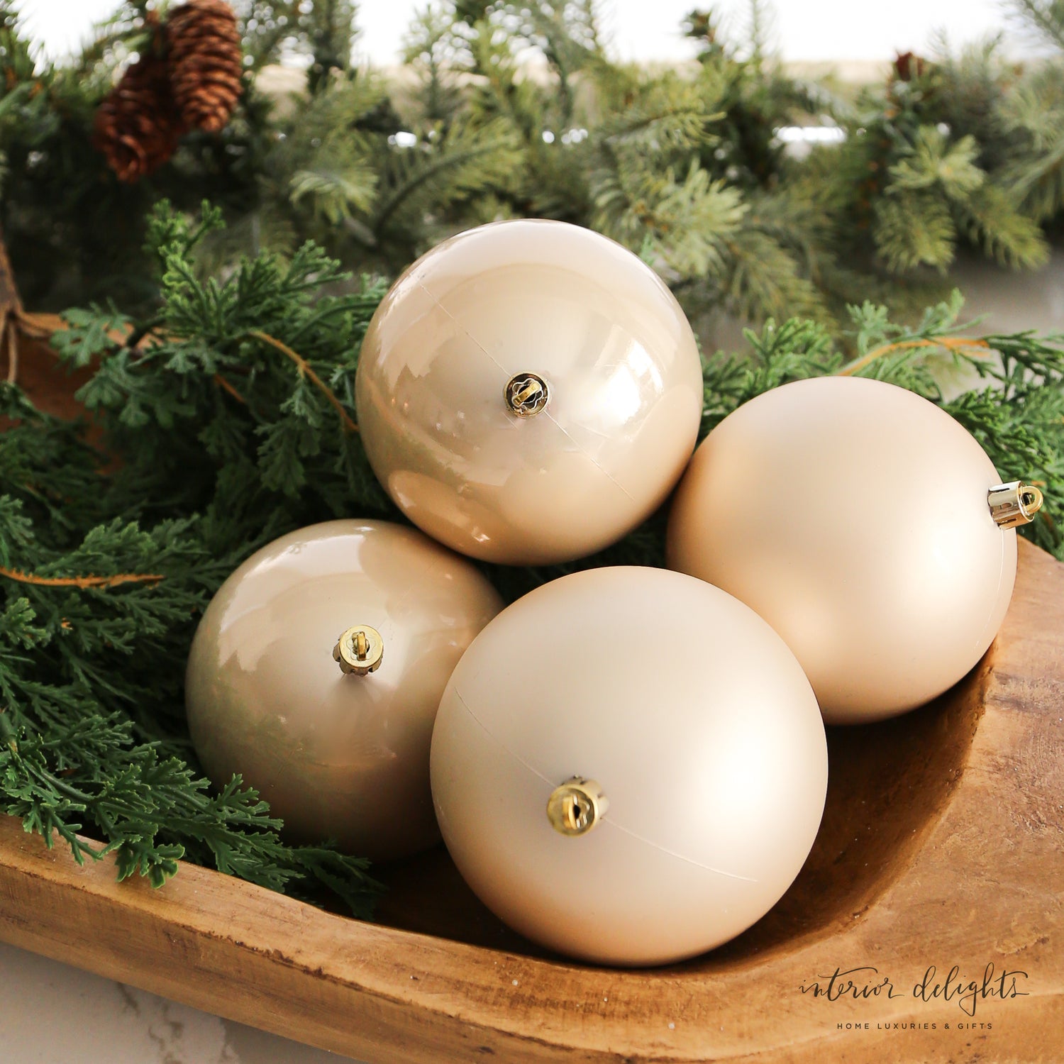 4&quot; Pearly Shatterproof Ornaments Set of 4