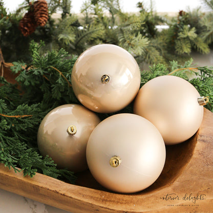 4&quot; Pearly Shatterproof Ornaments Set of 4
