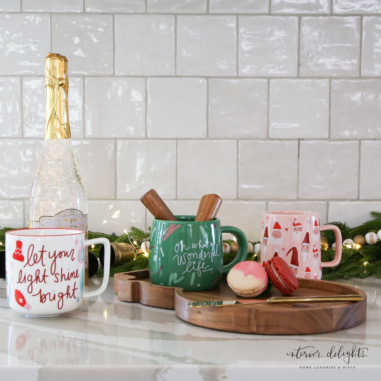 Lighted Champagne Bottle with Swirling Glitter