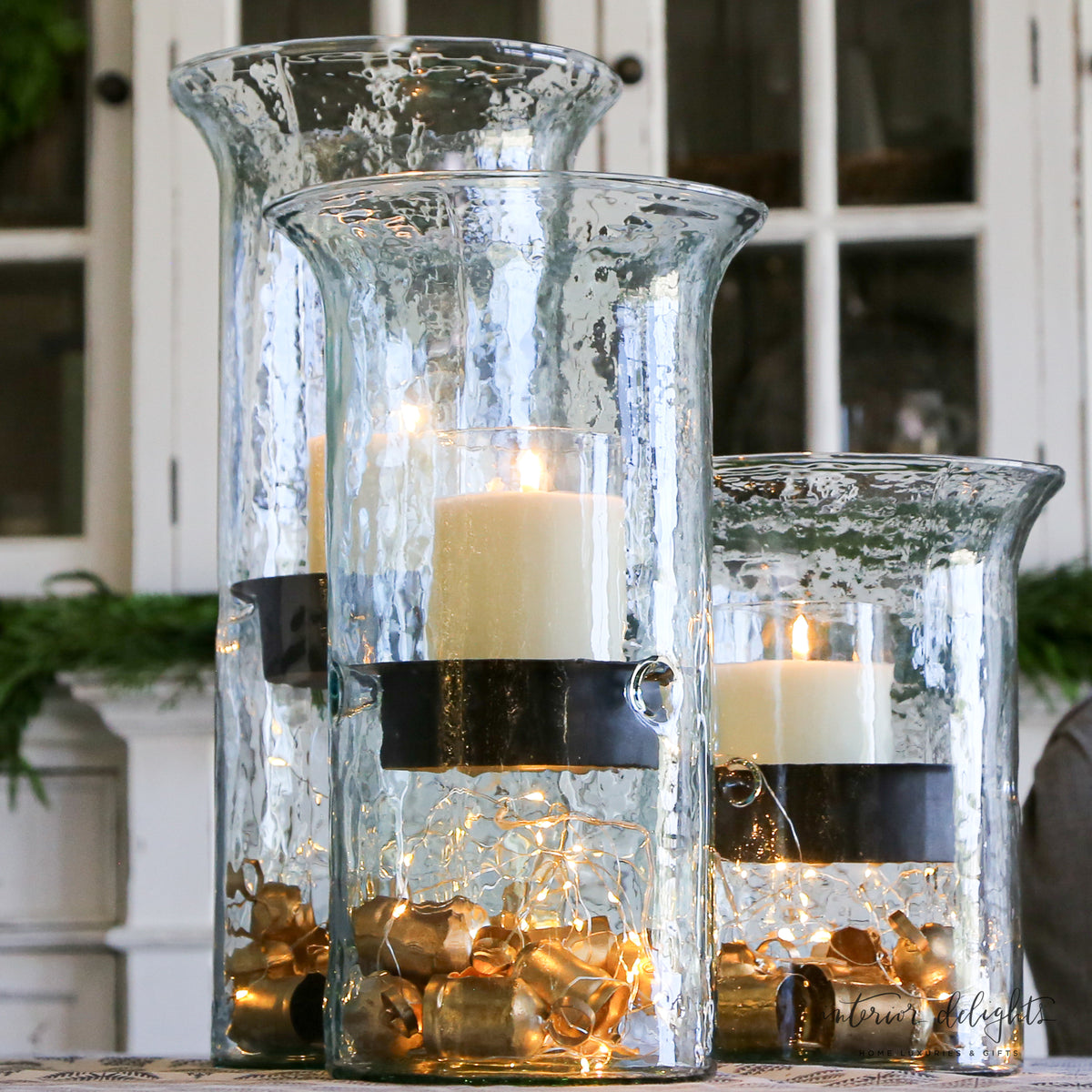 Large Hurricane Candle Holder: Choose from 3 sizes.