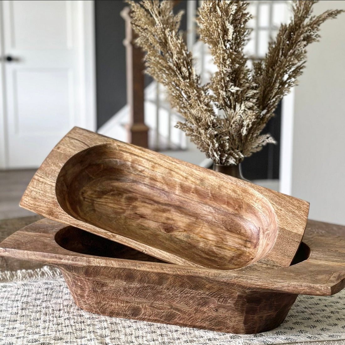 Brown Wooden Dough Bowls