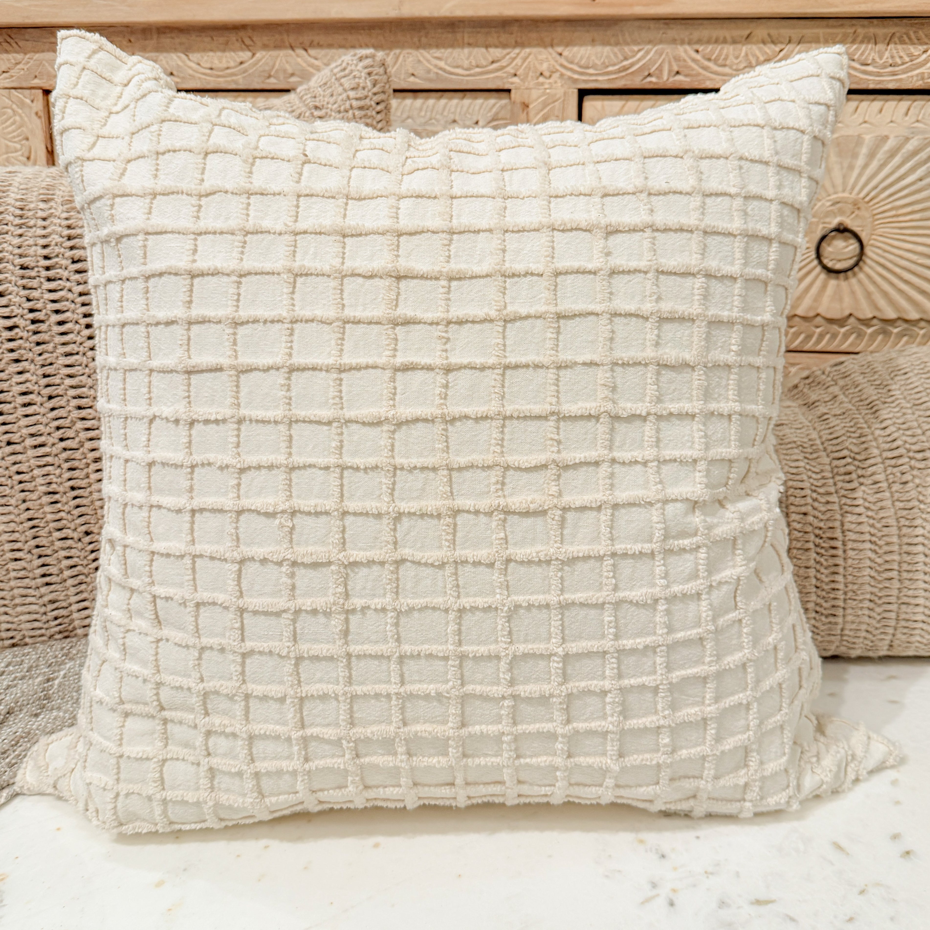 Set of 2 - Ion Ivory 24" x 24" Pillow - Interior Delights