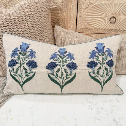 OOS ** Set of 2 - Belcourt lumbar 14x26 - Floral Accent Pillow - Interior Delights