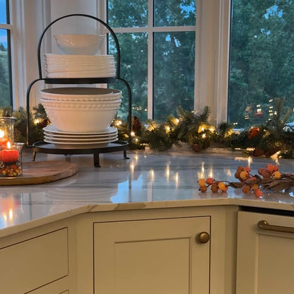 9-Foot Pre-Lit New England Pine Garland with Cones &amp; Clear Lights