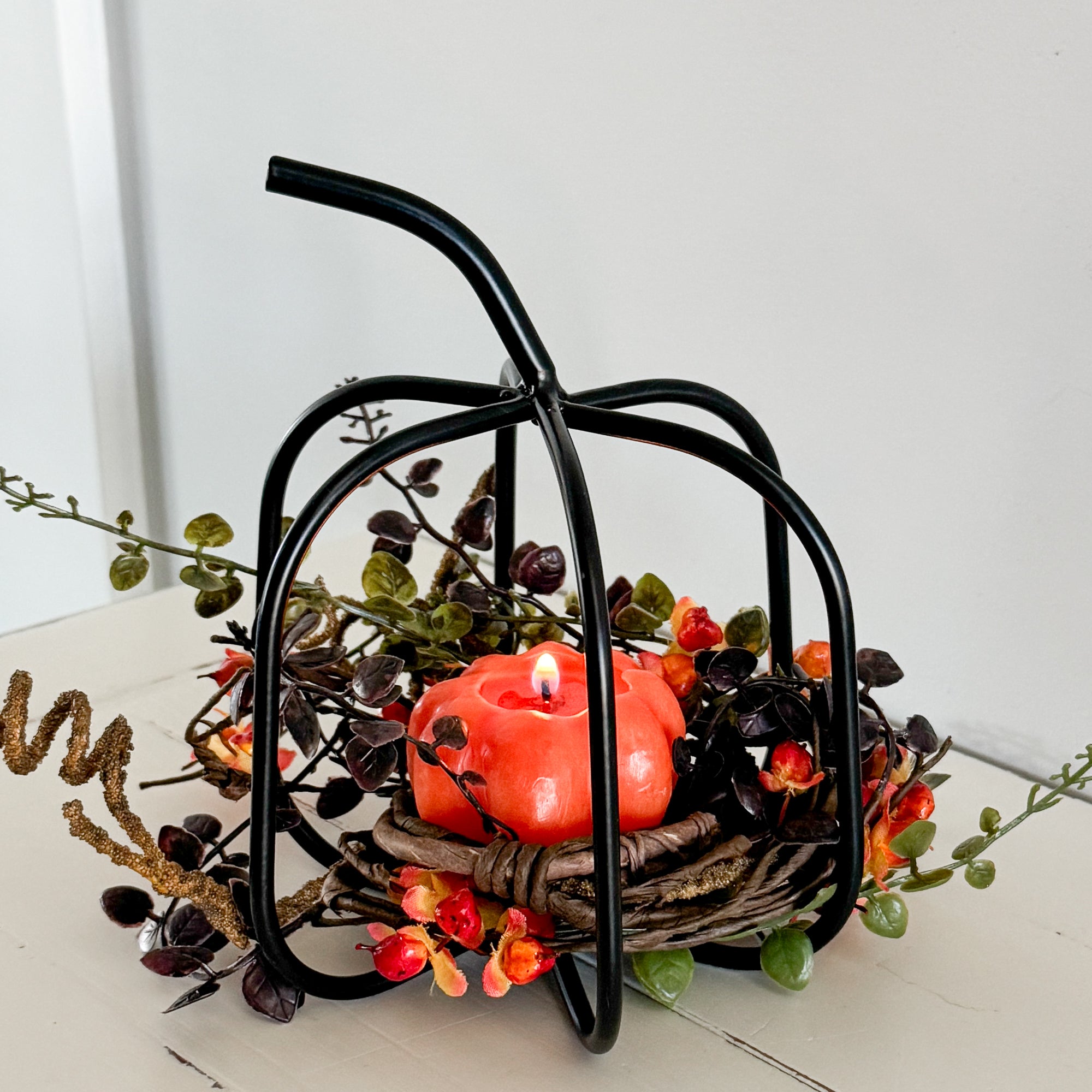 Mini Black Metal Pumpkin
