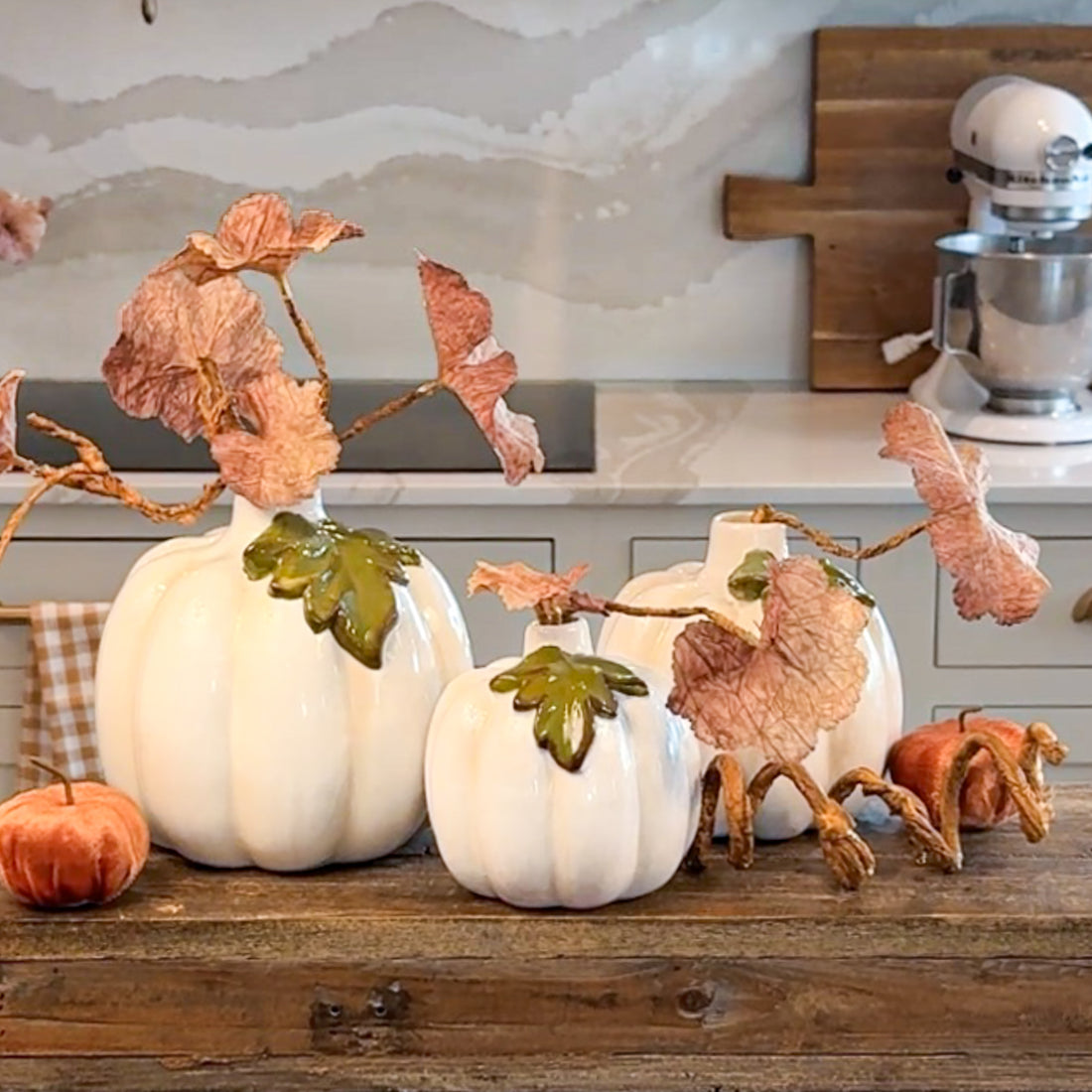 Large Ceramic Pumpkin Bud Vase