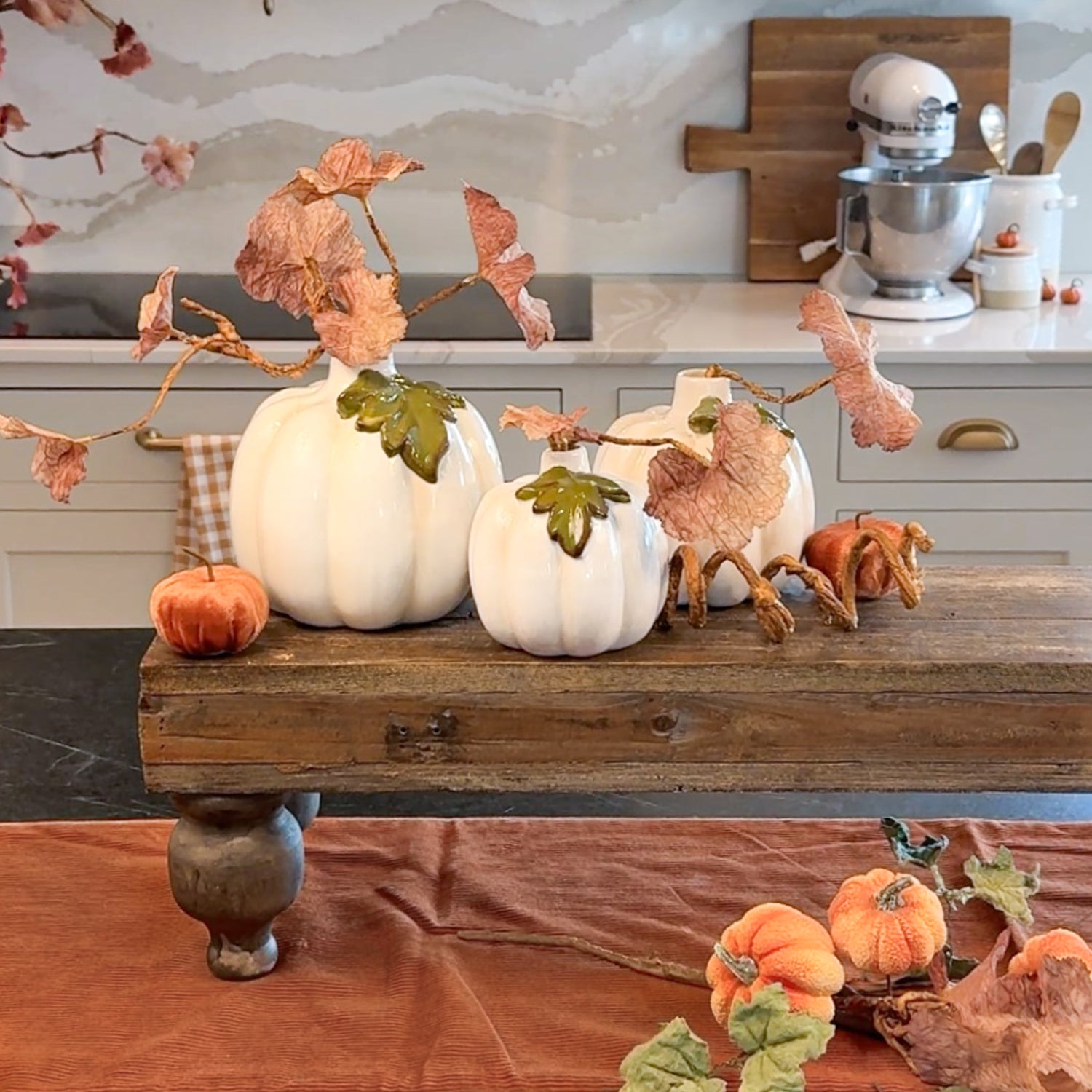 Large Ceramic Pumpkin Bud Vase