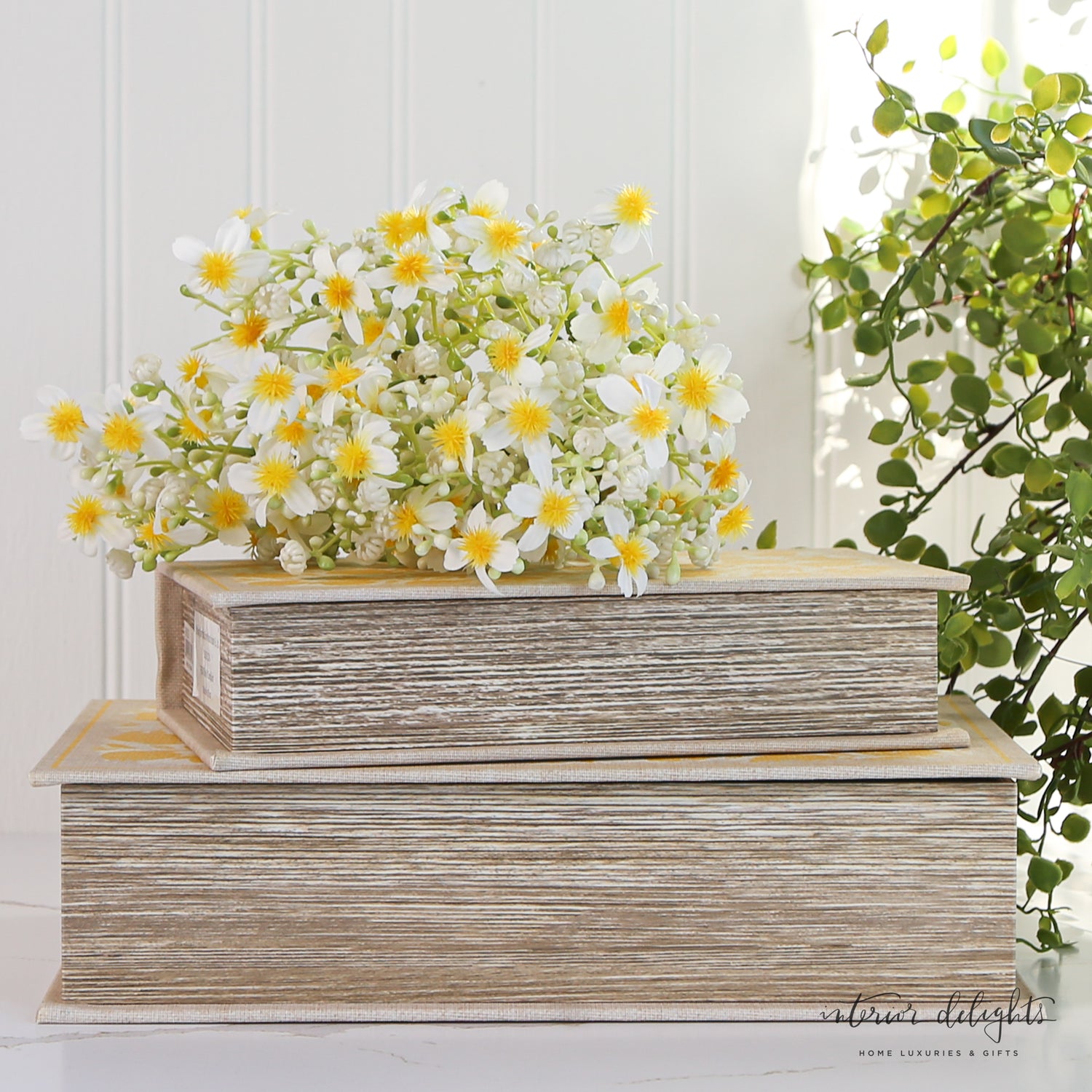Yellow Lemon Book Boxes- Set of 2