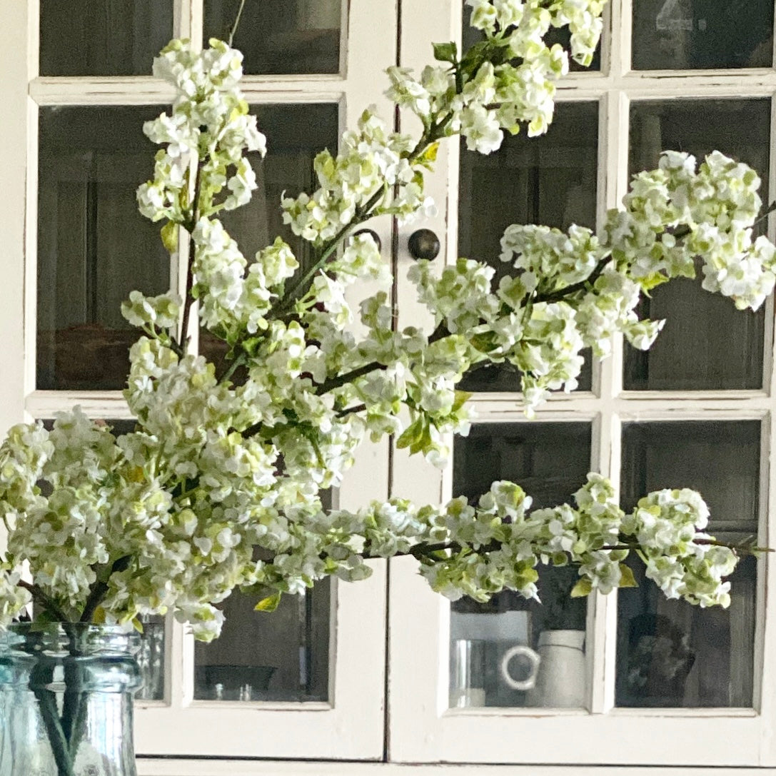 Cream Wild Blossom Spray - 34&quot; tall, perfect for adding elegance to your decor, sold in sets of 3 or 6.