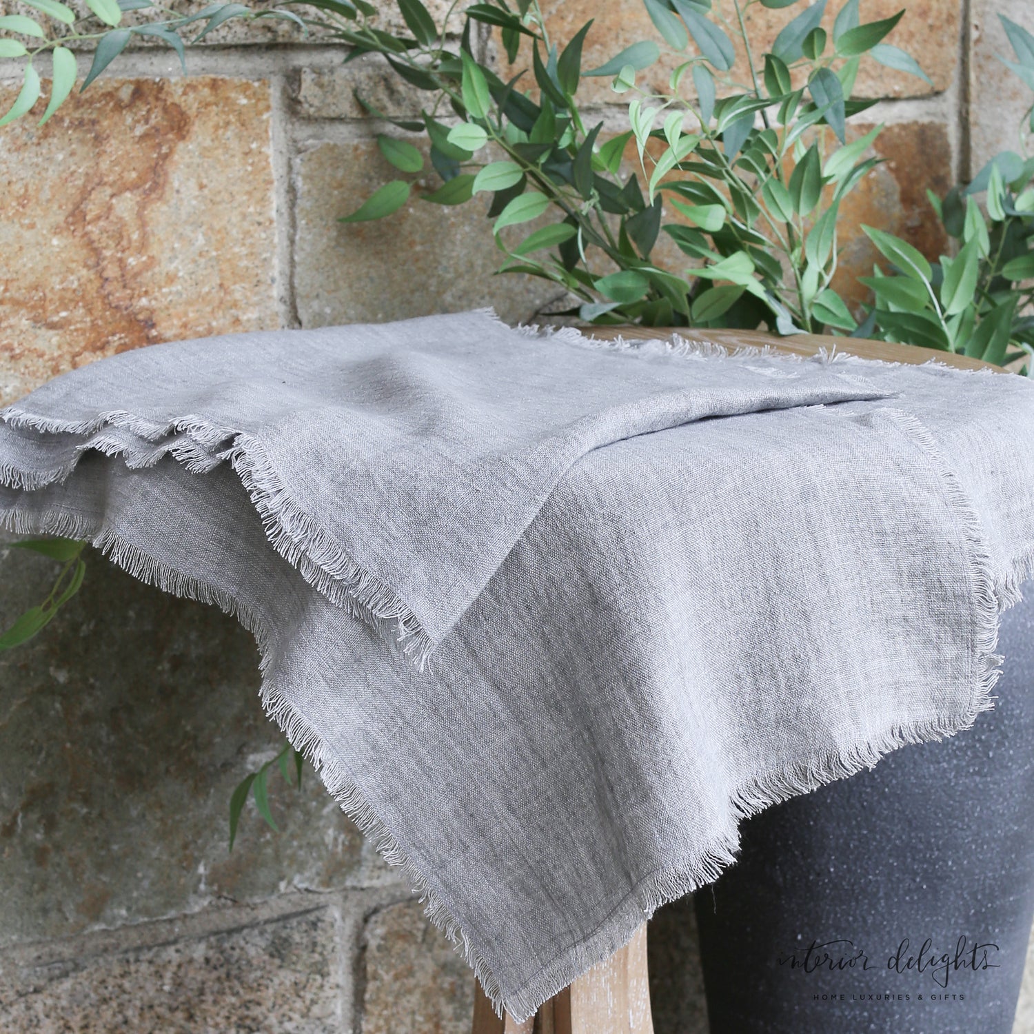 Lina Linen Runner- Warm Grey