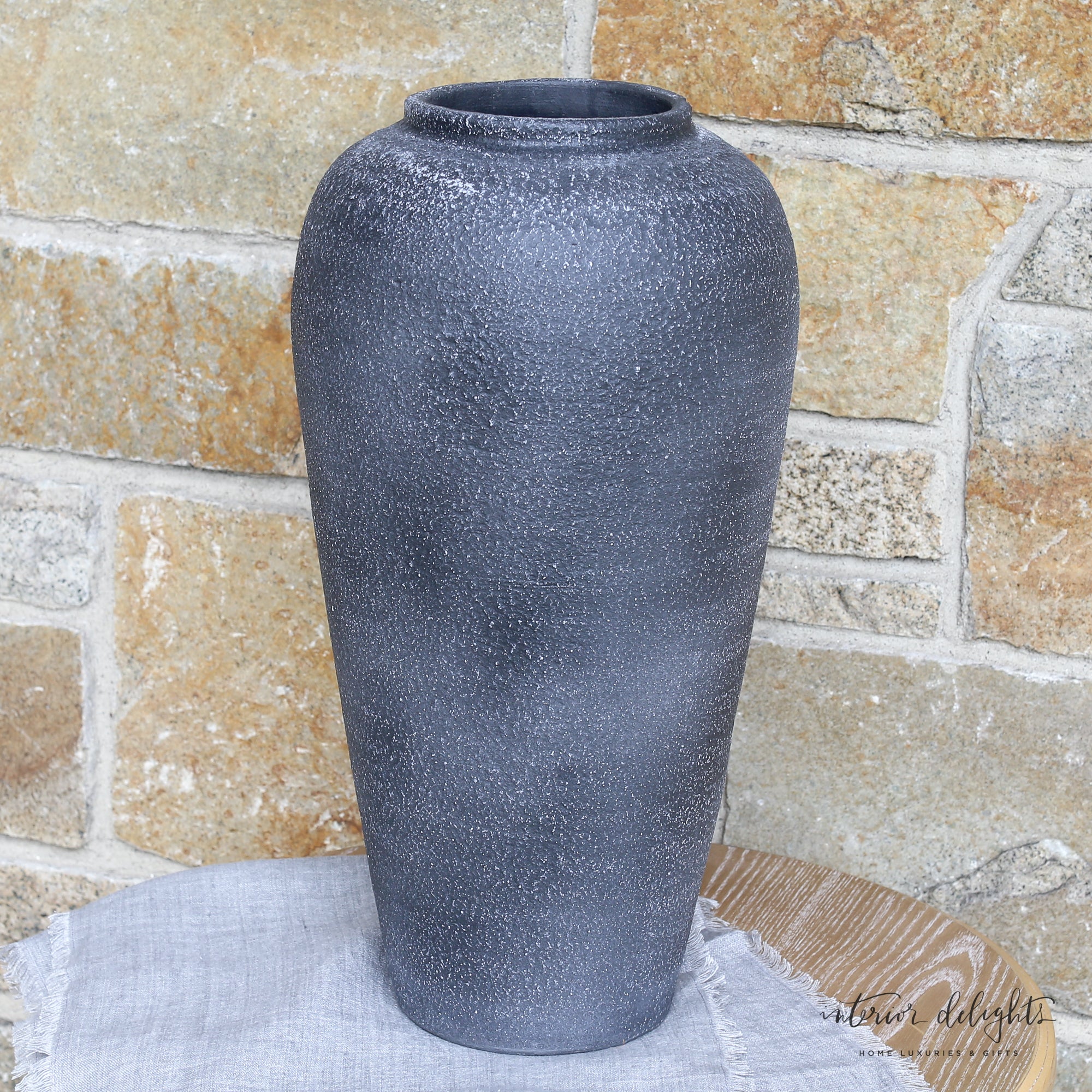 Tall Black Ceramic Vase