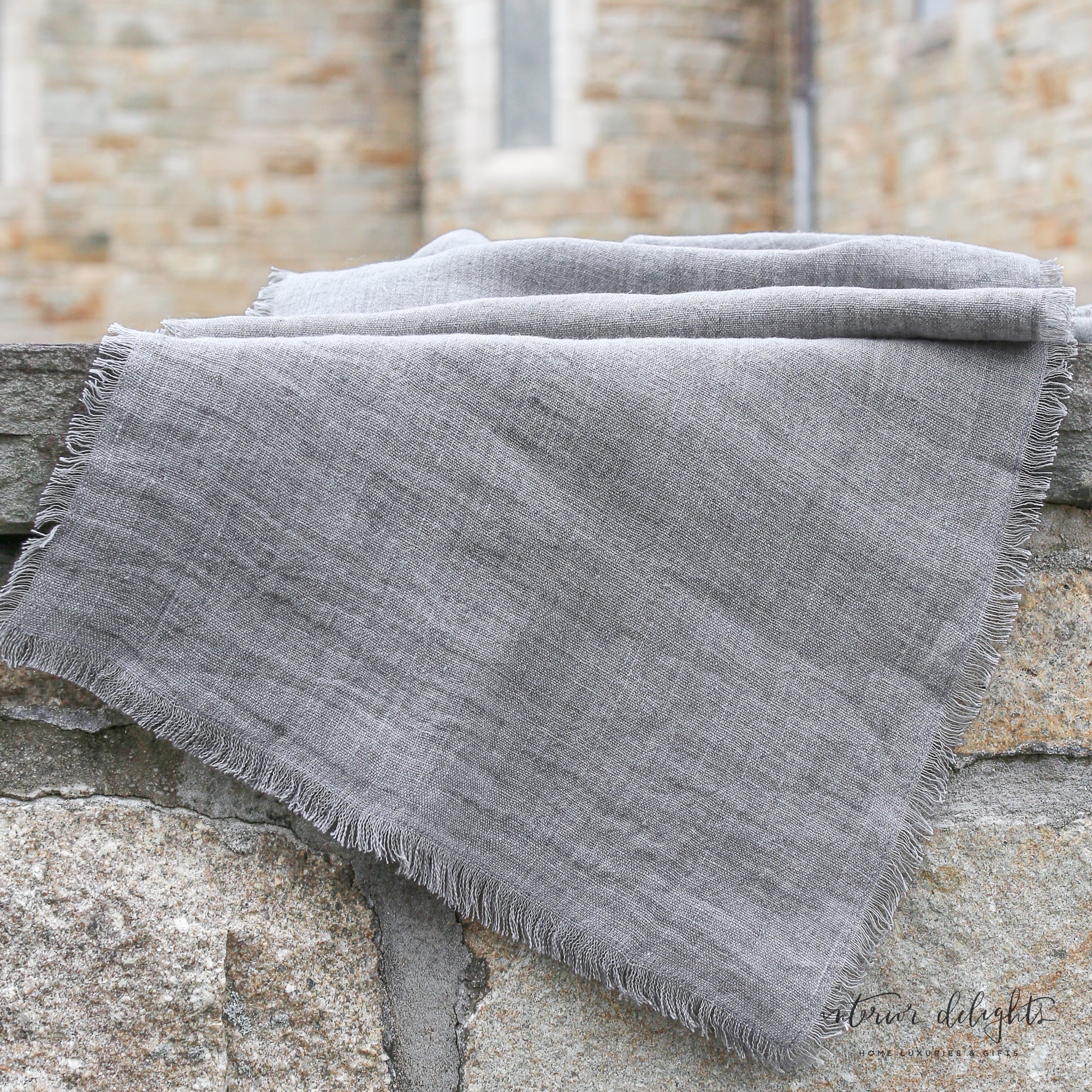 Lina Linen Runner- Warm Grey