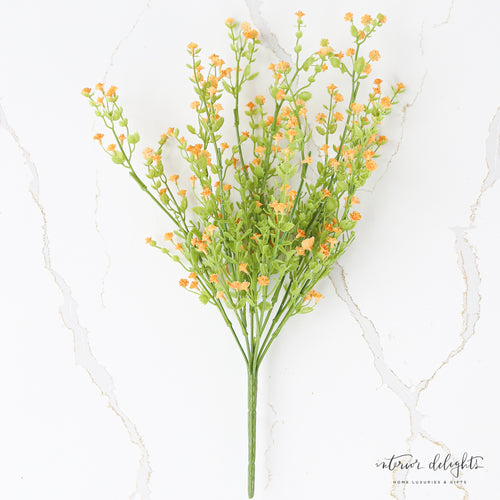 19” Peach Baby's Breath Bush with soft peach blooms, perfect for floral arrangements and home décor, adding a romantic touch without maintenance.