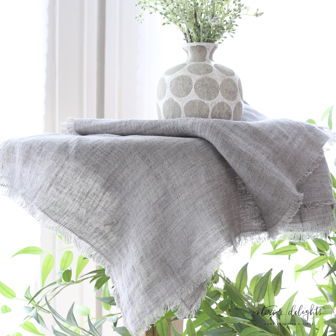 Lina Linen Runner- Warm Grey