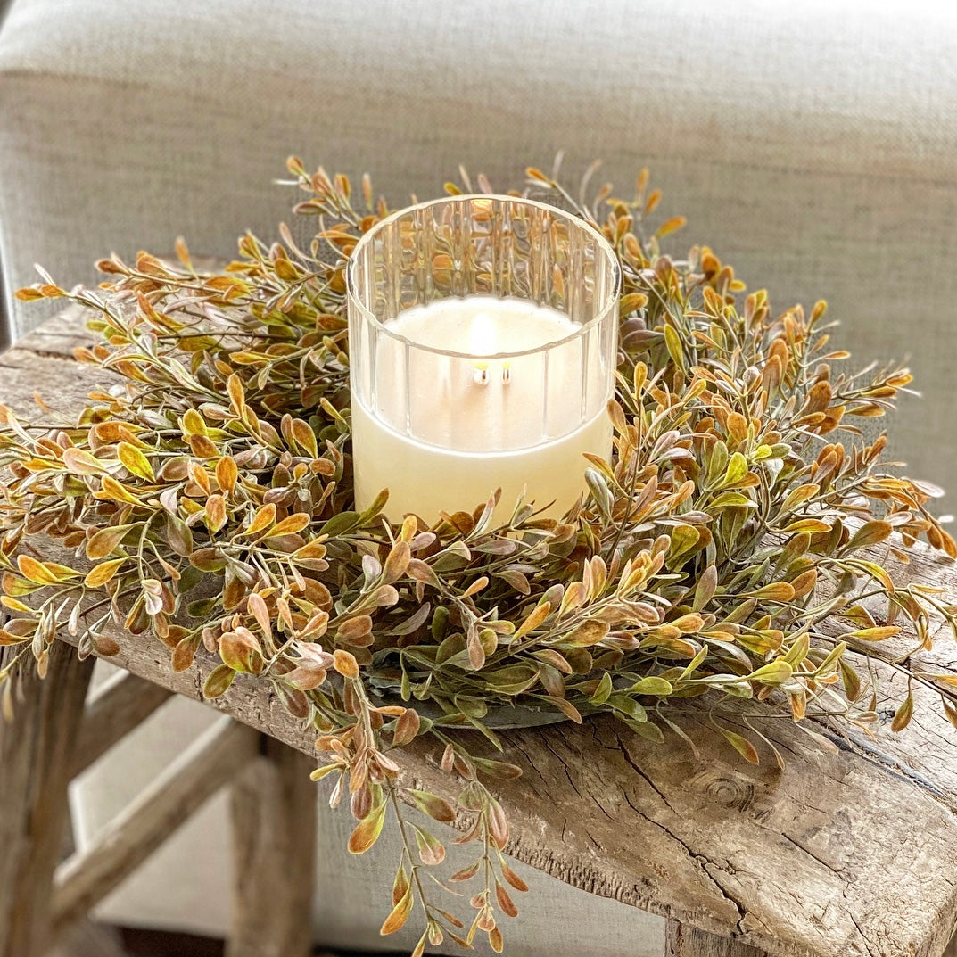 Eventide Leaves Candle Ring- 6"
