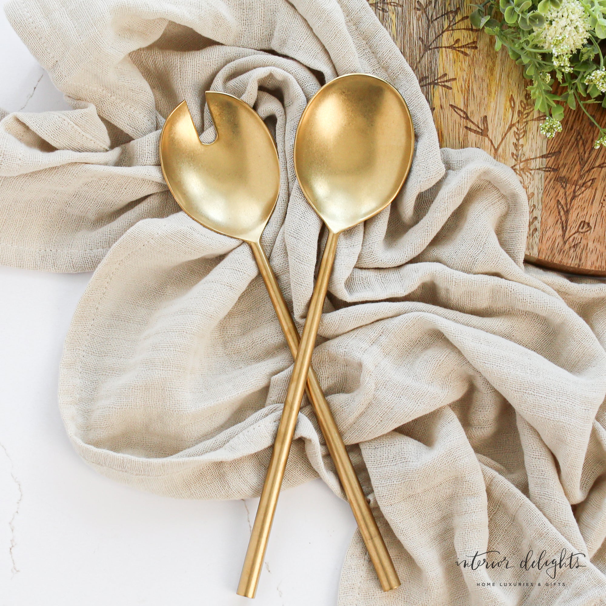 Tides Salad Servers- Set of 2- Black or Gold