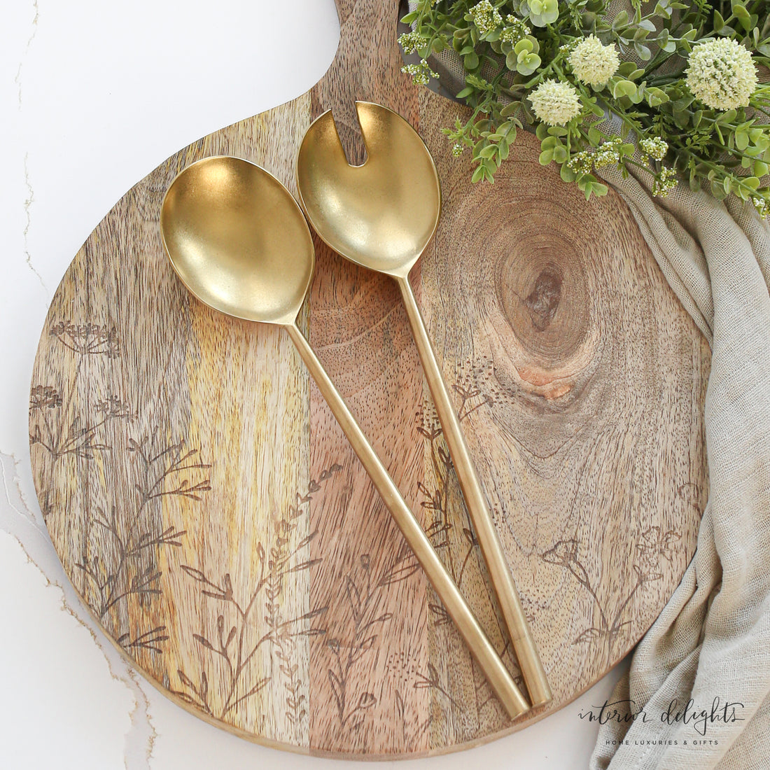 Tides Salad Servers- Set of 2- Black or Gold