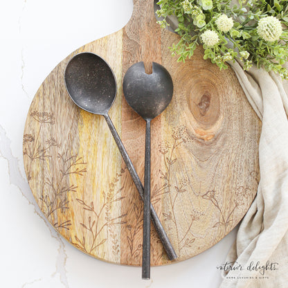 Tides Salad Servers- Set of 2- Black or Gold