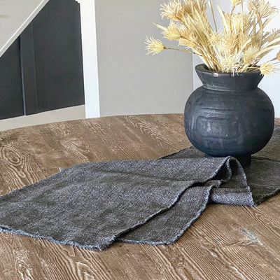 108"  Gray Linen Blend Table Runner