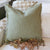 Pair of Lichen Green Linen Pillows- 20x20
